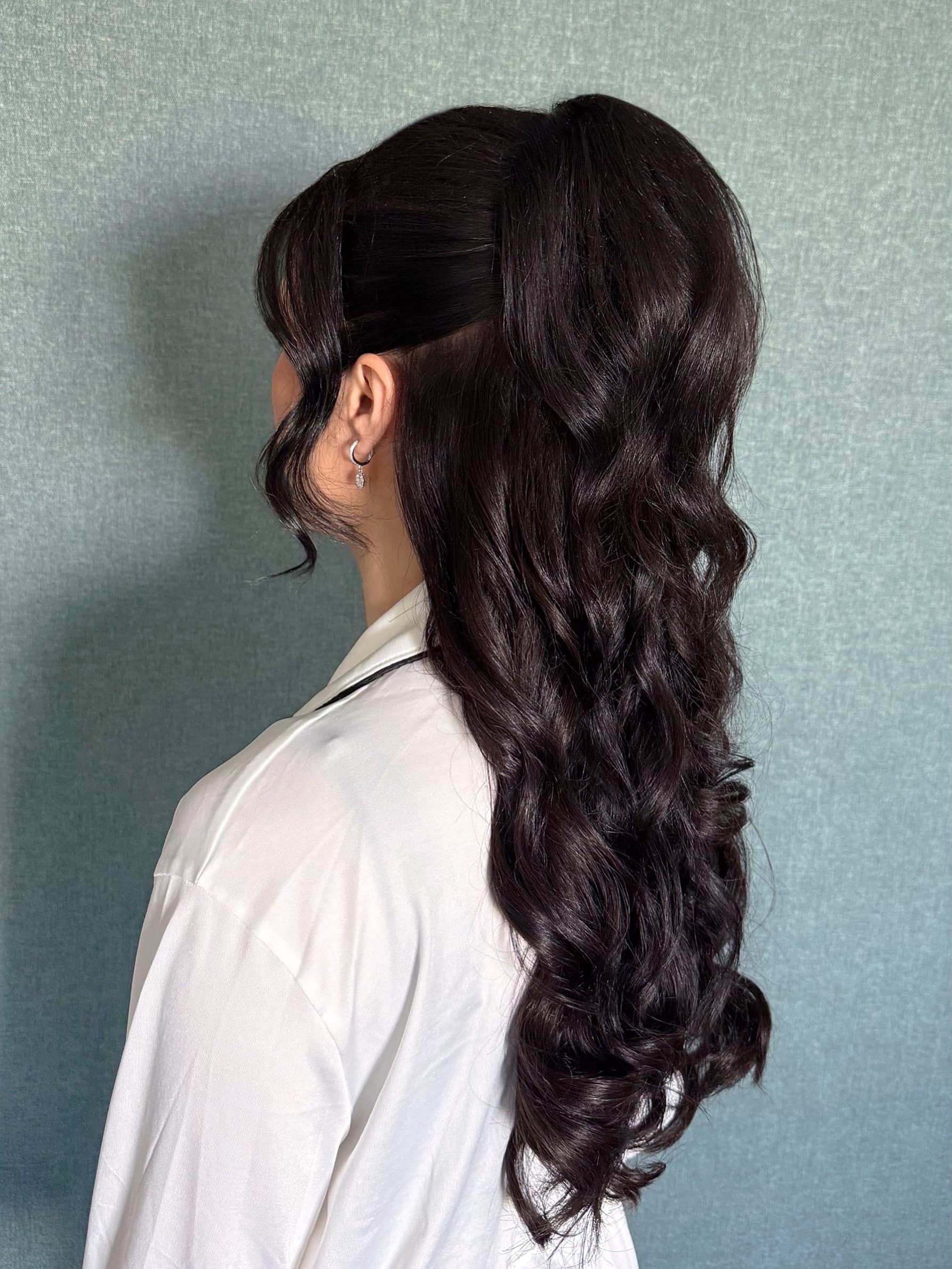 Lindsay’s voluminous half up half down bridal style was so fun to create for her today! 🤍